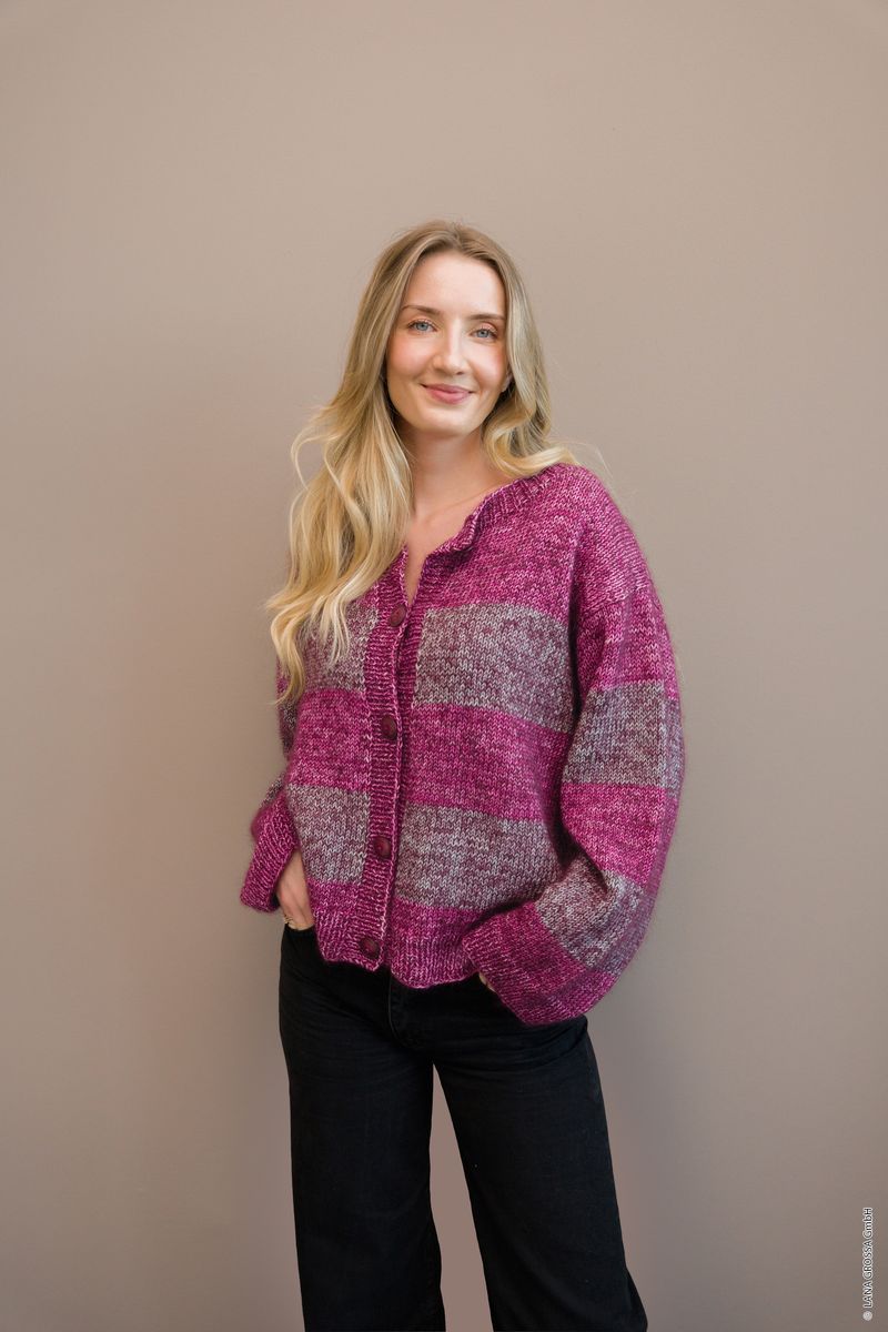 Fargeblokk jakke. Garnpakke