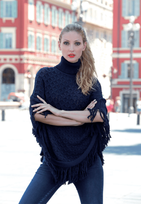 Hovedbilde Høyhalset poncho. Garnpakke.