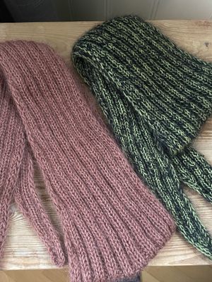 Posh lue, skjerf og pulsvanter. Oppskrift.