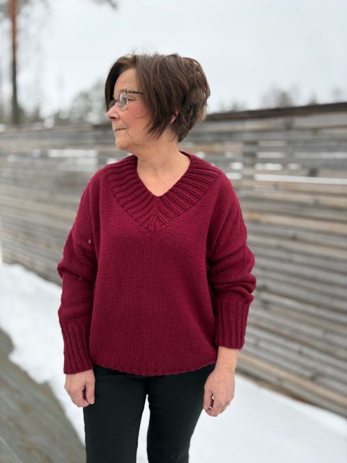 Hovedbilde Hannah Sweater V-neck. Oppskrift