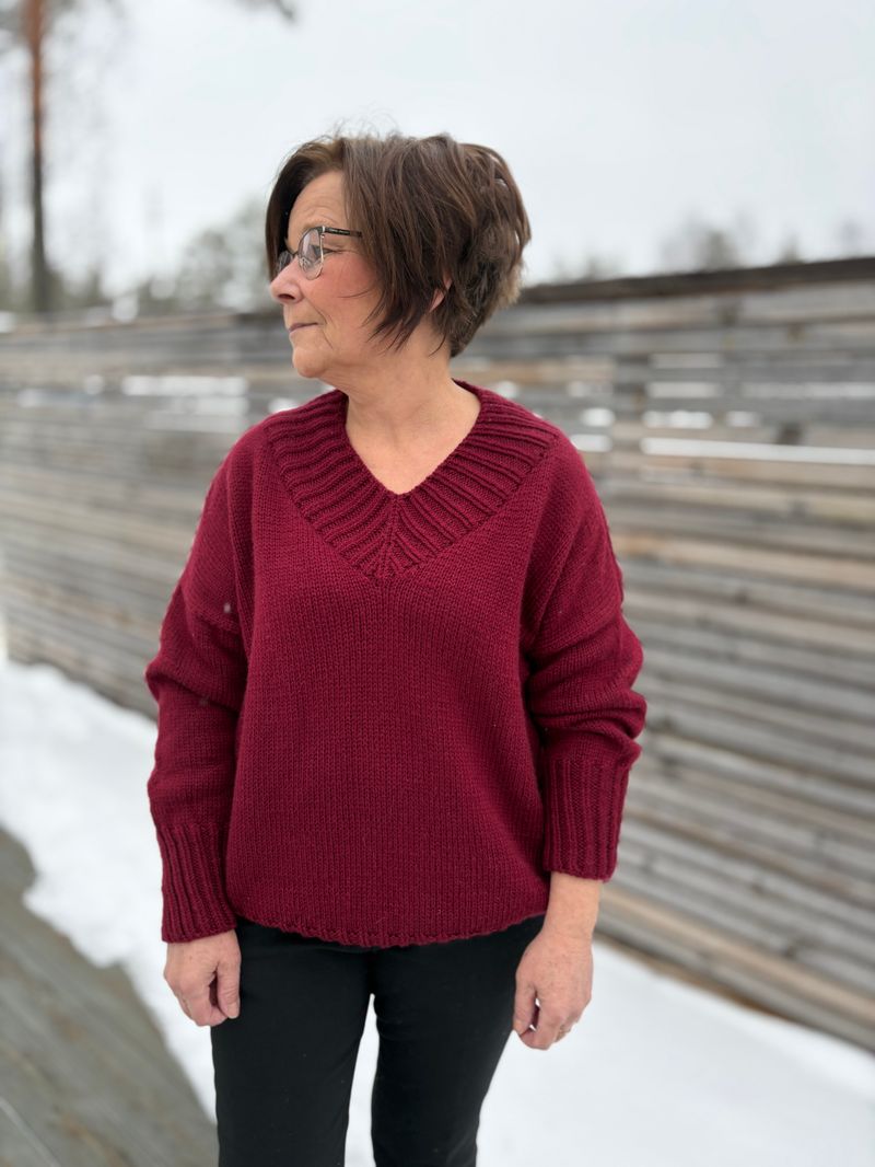 Hannah Sweater V-neck. Oppskrift
