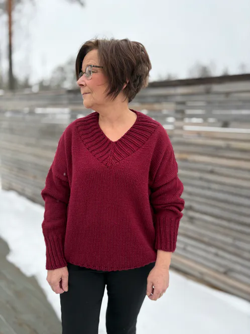 Hovedbilde Hannah Sweater V-neck. Oppskrift