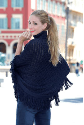 Høyhalset poncho. Garnpakke.