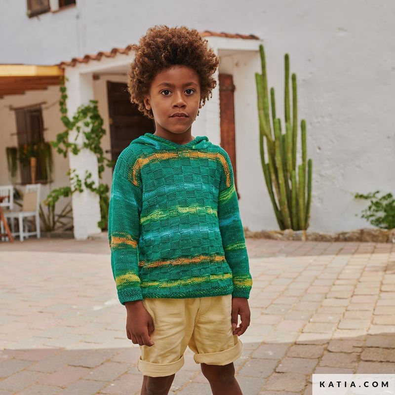 Barnegenser med hette. Garnpakke.